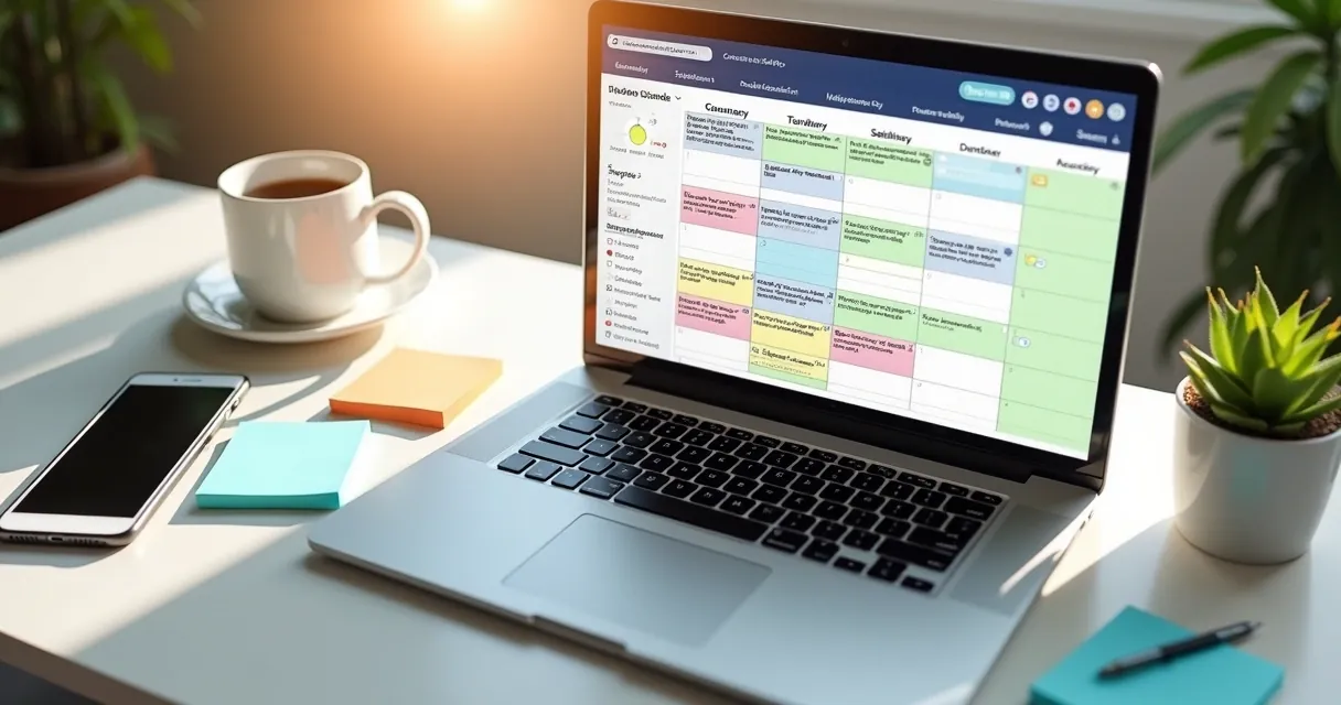 Calendário de prazos do condomínio em laptop