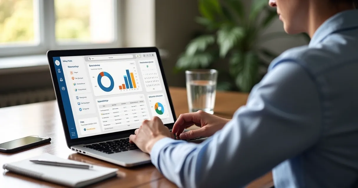 Síndico consulta dashboard de gestão condominial